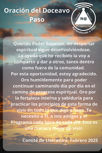 Oración del Doceavo Paso de Anónimos